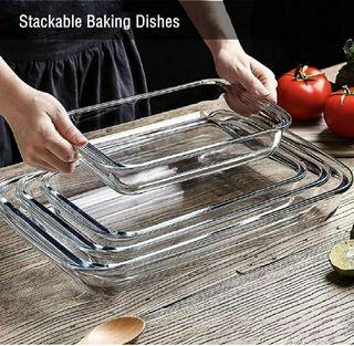 Large Capacity Bakeware Rectangular Baking Dish Pan Oven Dish Plates Dinnerware Type Baking Tray Oven Microwave Safe High Temperature Resistance