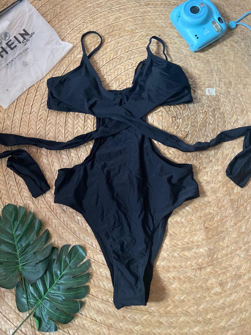 Medium shein black cut out swimsuit swimwear one piece, Women