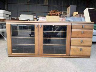 Lateral Cabinet
L54 W20 H24 inches
glass doors, adjustable shelves
In good condition
solid wood