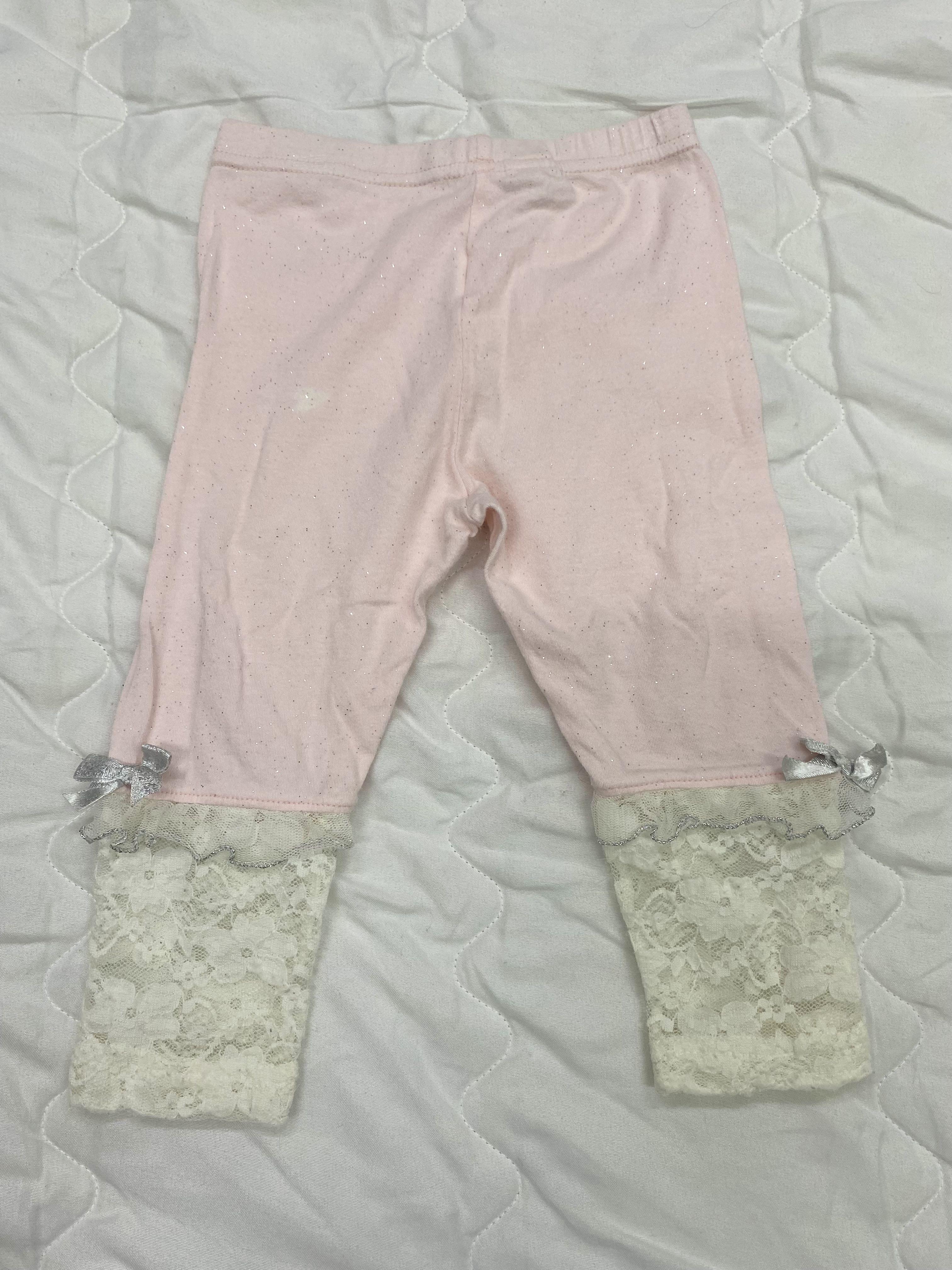 Light Pink Glitter Lace Leggings for Baby Girl, Babies & Kids, Babies
