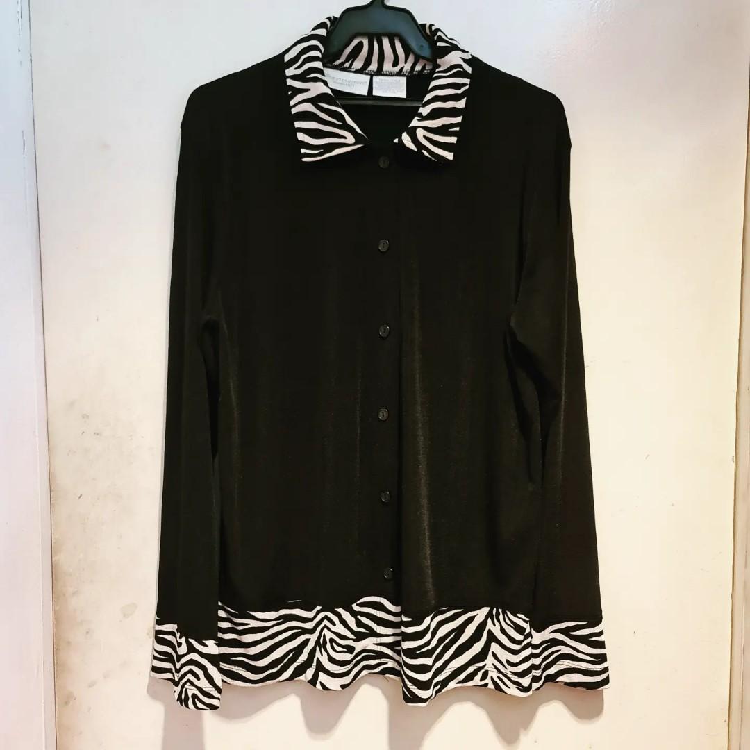 black \u0026 white WORTHINGTON blouse S 