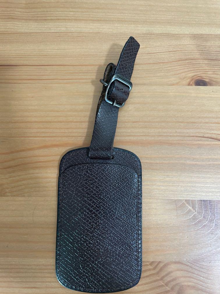 Longchamp leather luggage tag Hobbies Toys Travel Luggage on
