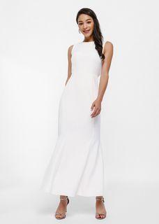 Love Bonito Lylas Bardot Fishtail Maxi Dress (White) | ROM Wedding Bridesmaid Dress