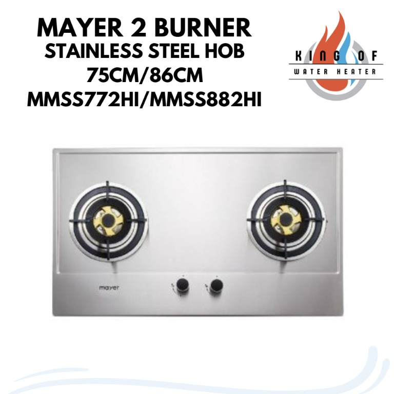 Mayer 2 Burner Stainless Steel Hob 75cm/86cm MMSS772HI/MMSS882HI, TV u0026 Home  Appliances, Kitchen Appliances, Hobs u0026 Hoods on Carousell