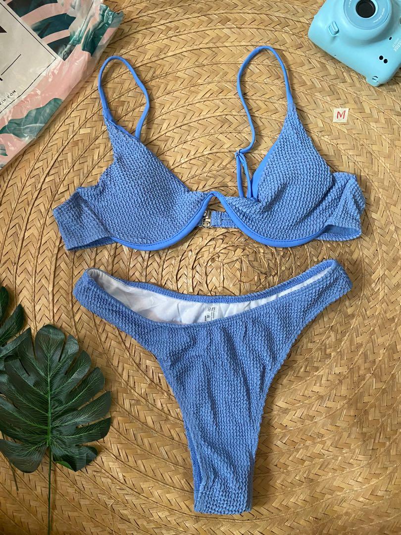 smocked underwire bikini