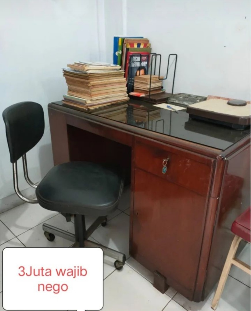 meja kerja kayu jati jadoel