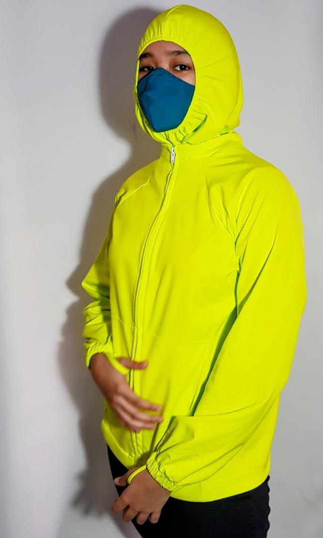 Microfiber Water resistant Jacket with protective hoodie and mask (Category: Coats, Jackets and Outerwear) located in Pasig City. Submitted by chekovsky (Listing ID 1166464865, Image 2). Description: This is a microfiber water resistant jacket that comes with a removable protective Hoodia and a matching face mask..