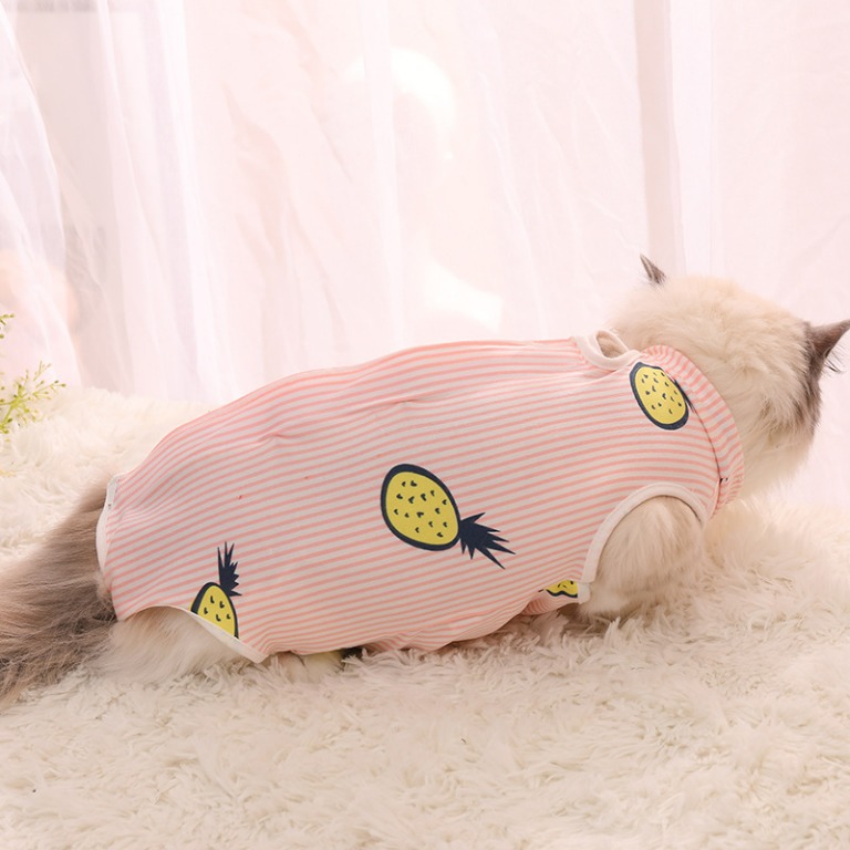 日本最大級 猫ちゃんの服【M】ピンク 柔らかく快適な術後服 断乳服 皮膚保護服 猫用品