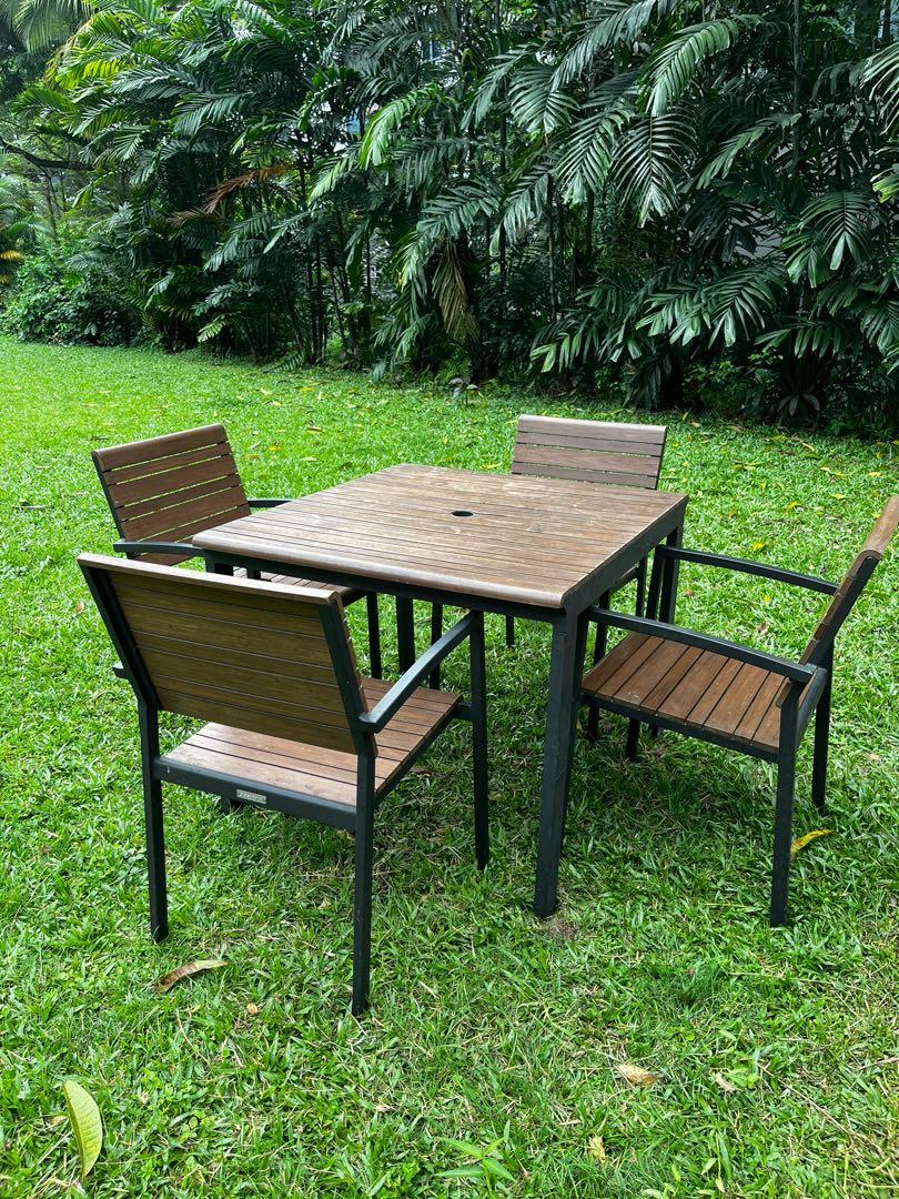 Outdoor table & 4 chairs, Furniture & Home Living, Furniture, Tables
