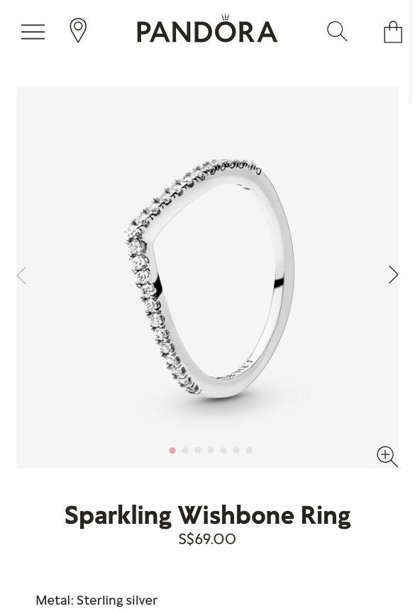 Pandora sparkling wishbone ring Women s Fashion Jewelry Organisers Rings on Carousell