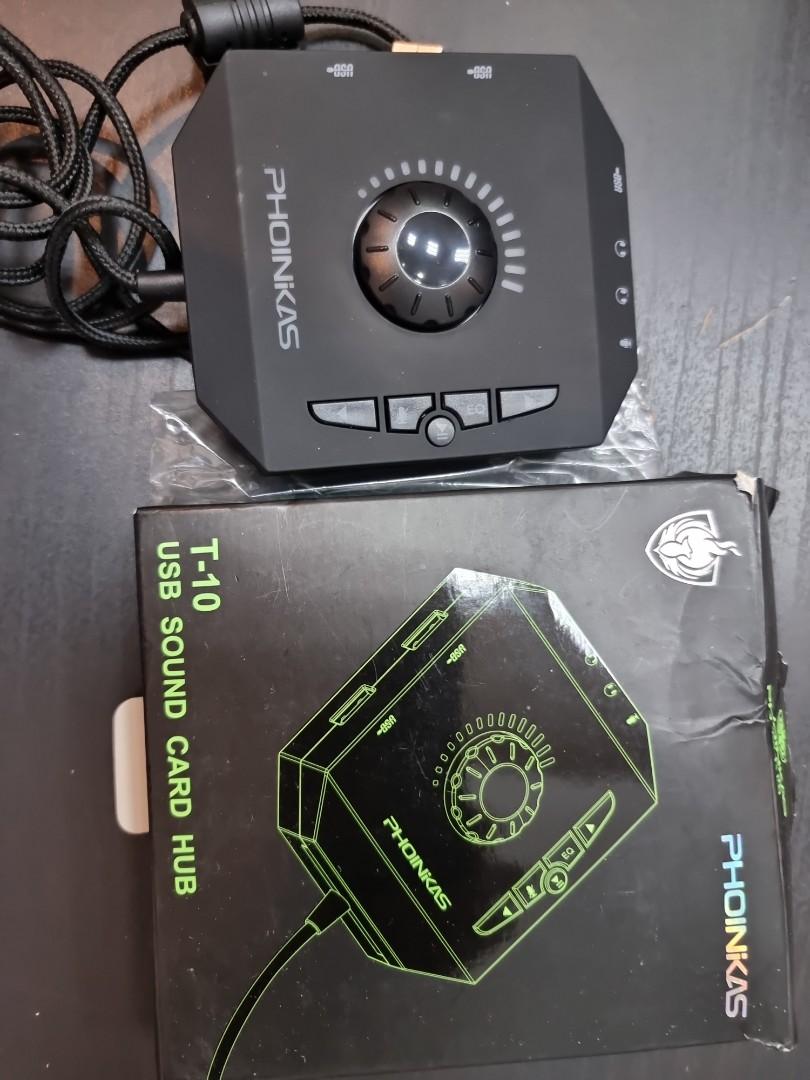 PHOINIKAS External Sound Card, USB Audio Adapter with 3.5mm Headphone