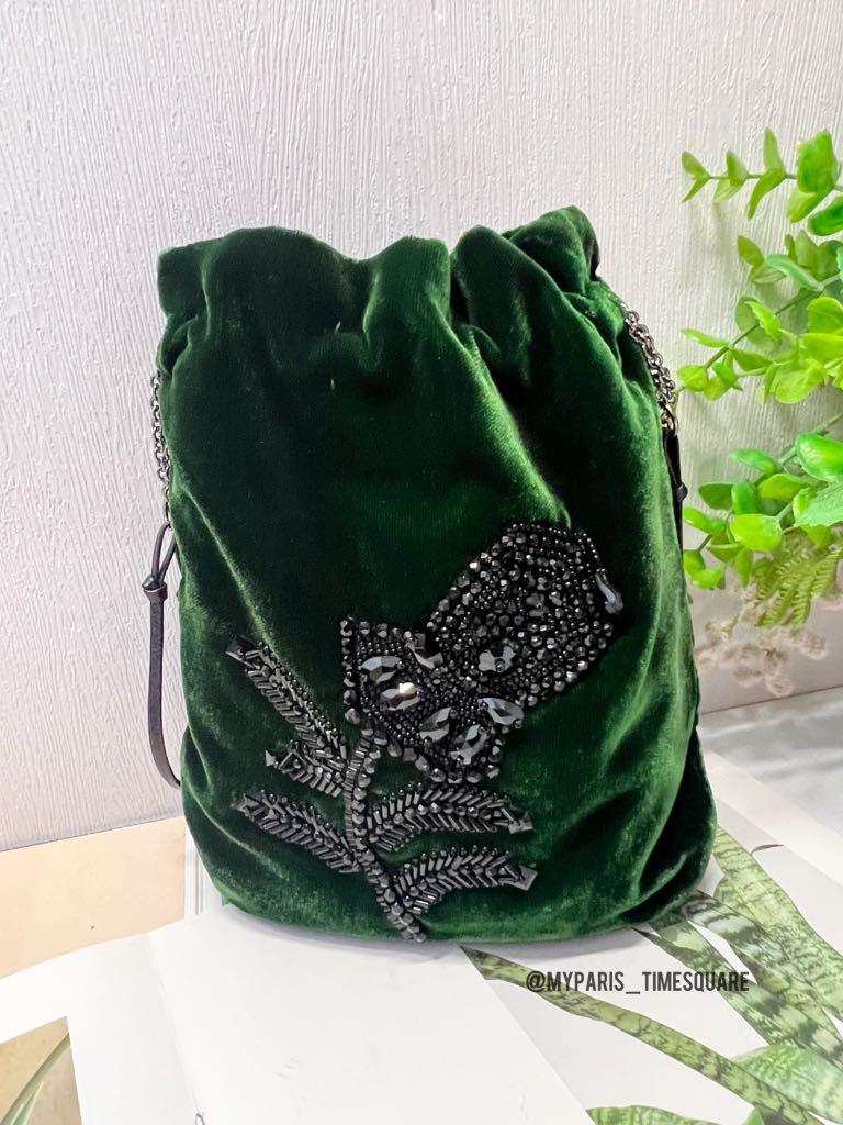 P.r.a.d.a. 1BA040 Beaded Velluto Velvet Mini Bag