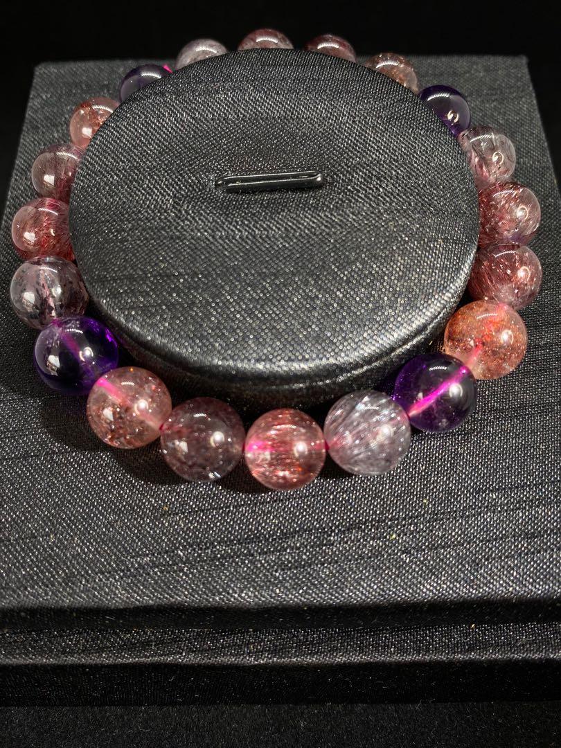 Premium Fireworks Super 7 Crystal with Certificate Avg 9.5mm Beads Sacred 7 Melody Stone