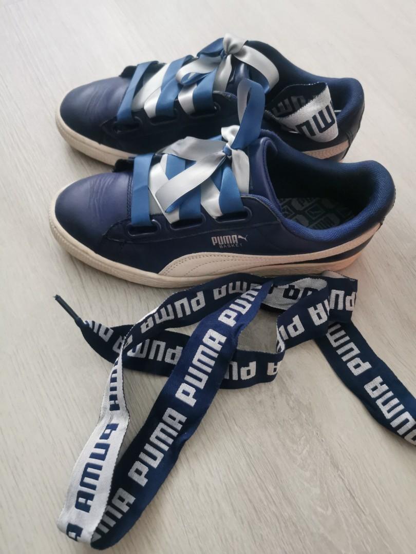 Puma basket hotsell heart blue