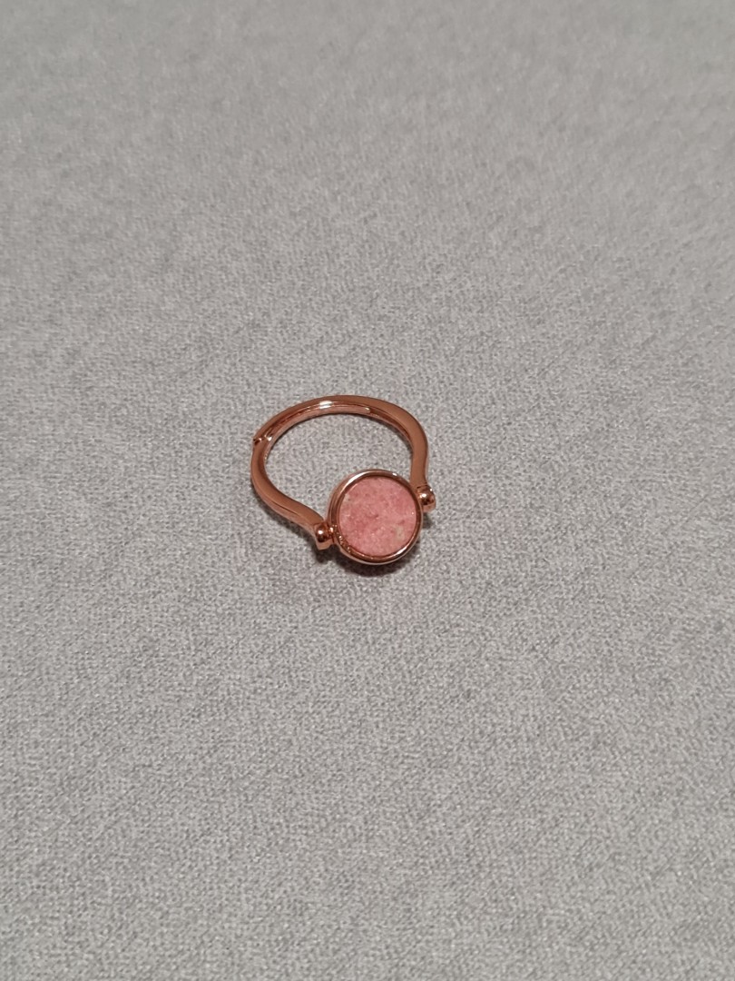 Reverso bezel ring (Thulite + Angelite) (Love Estella), Women's Fashion