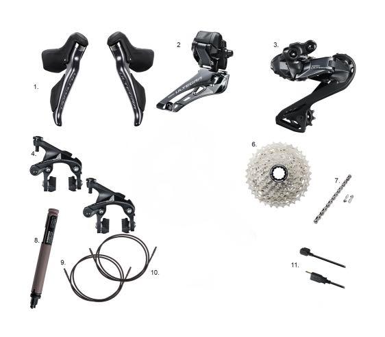 SHIMANO ULTEGRA Di2 12-Speed R8150 Rim Brake Set, 運動產品, 單車及