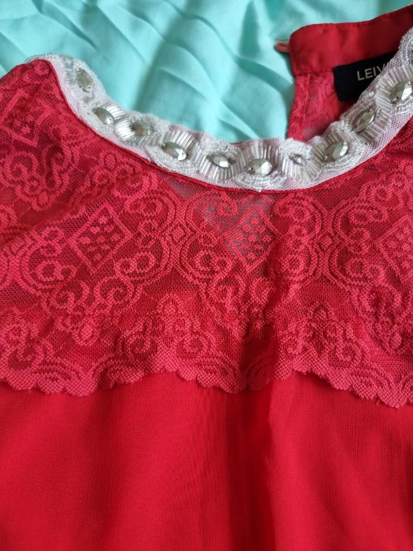 Red high sales neck sleeveless top