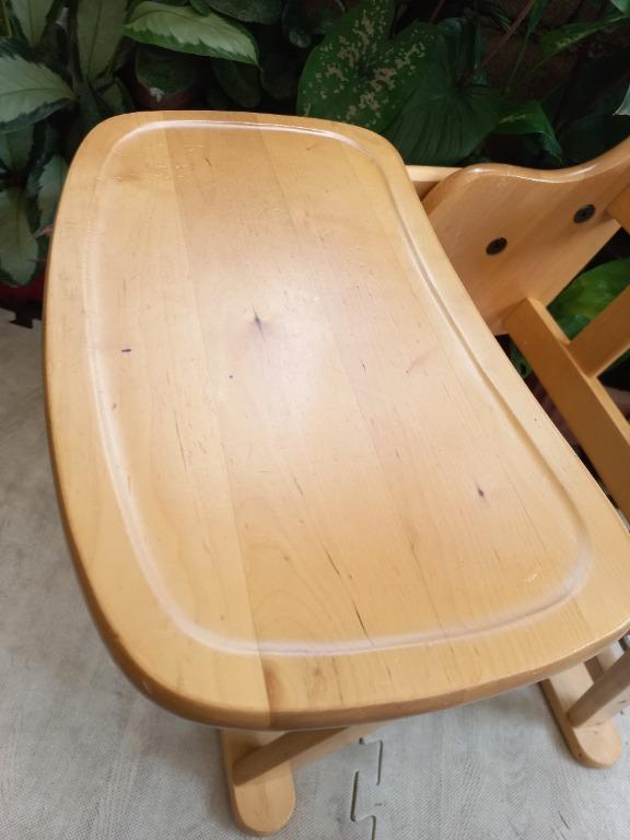 Solid wood baby low chair folding with desk, Babies & Kids, Baby