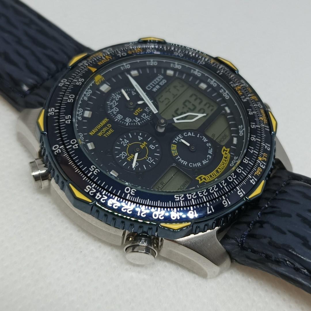 Citizen navihawk world time blue angels clearance