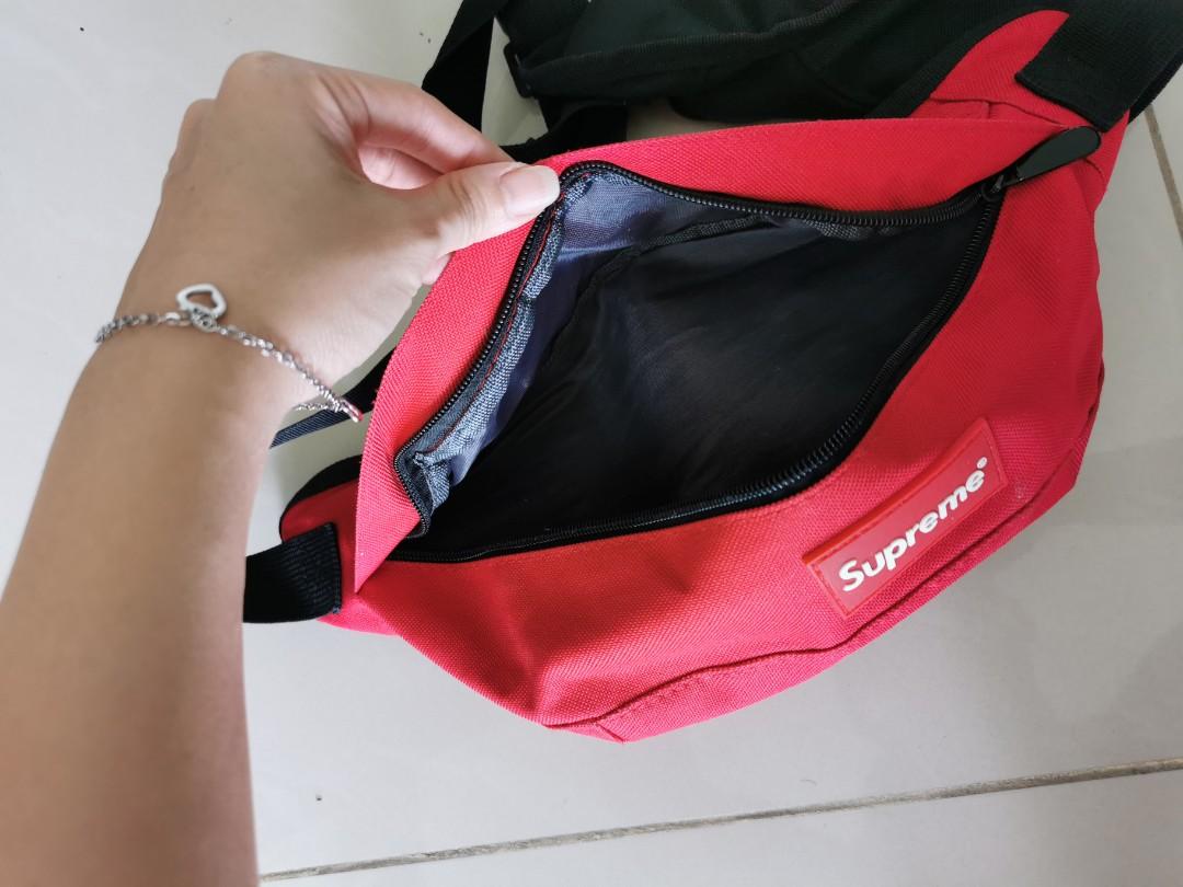 Supreme waist bag top over shoulder