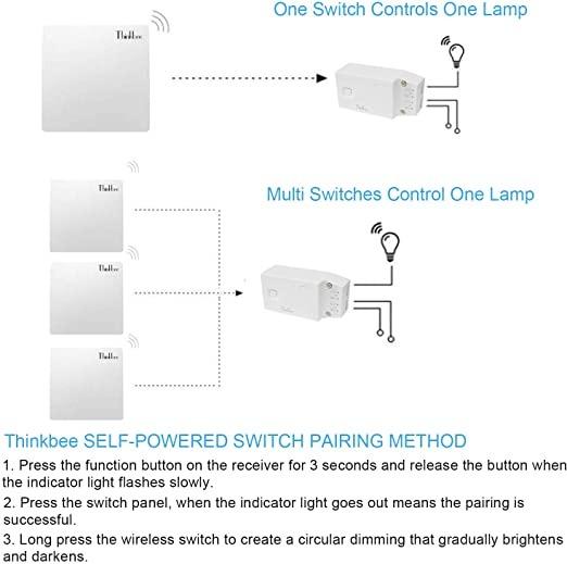 Thinkbee Wireless Dimmer Switch, Installation-easy, Battery-free Wall ...