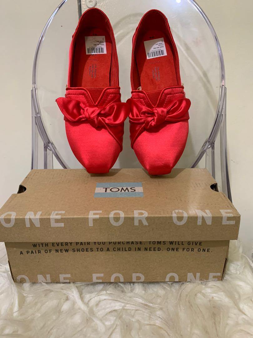 TOMS Alpargata Lava Red Bow Shoes
