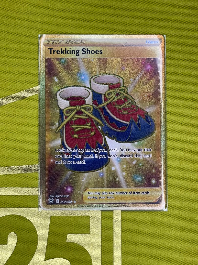 Trekking shoes gold card Pokémon, Hobbies & Toys, Toys & Games on Carousell