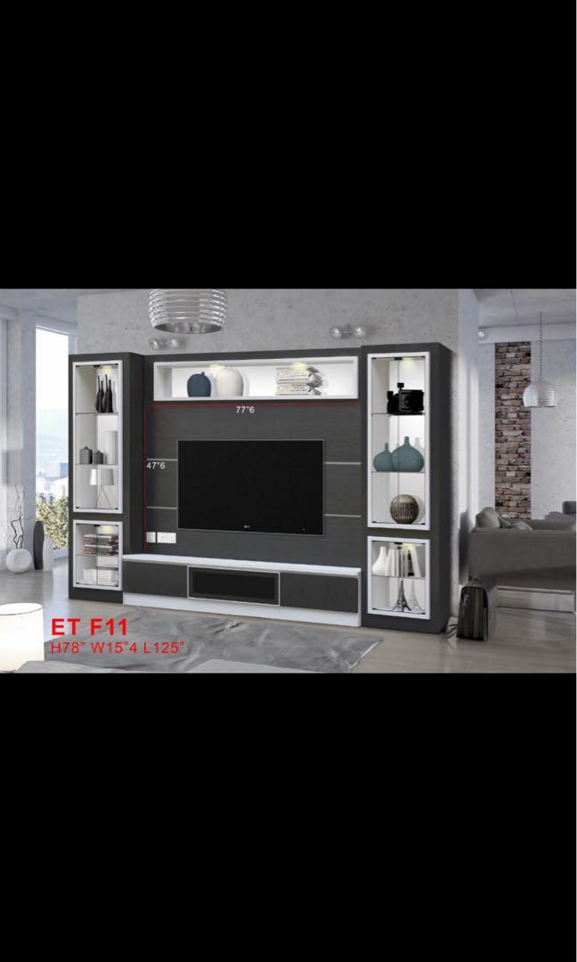 Tv cabinet with feature wall / tv cabinet with display rack / Tv ...