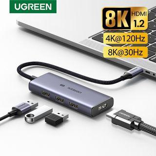 UGREEN USB C to HDMI Type C HUB with HDMI 2.1 8K HDR for Samsung Tab S6/Mac Mini M1/Surface Pto 7/Lenovo Yoga/ASUS Zenbook/Dell XPS 13/iPad Pro 2021/Macbook M1/iPad Air 2020/Macbook Pro 2020/iPad Pro 2020/Samsung S21+/Huawei P40