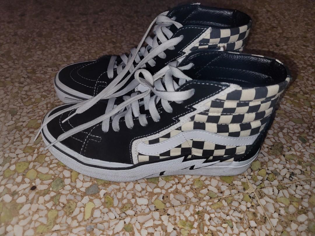 vans sk8 hi bolt checkerboard