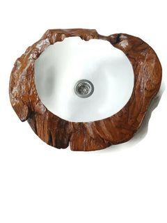 Westafel natural kayu white color