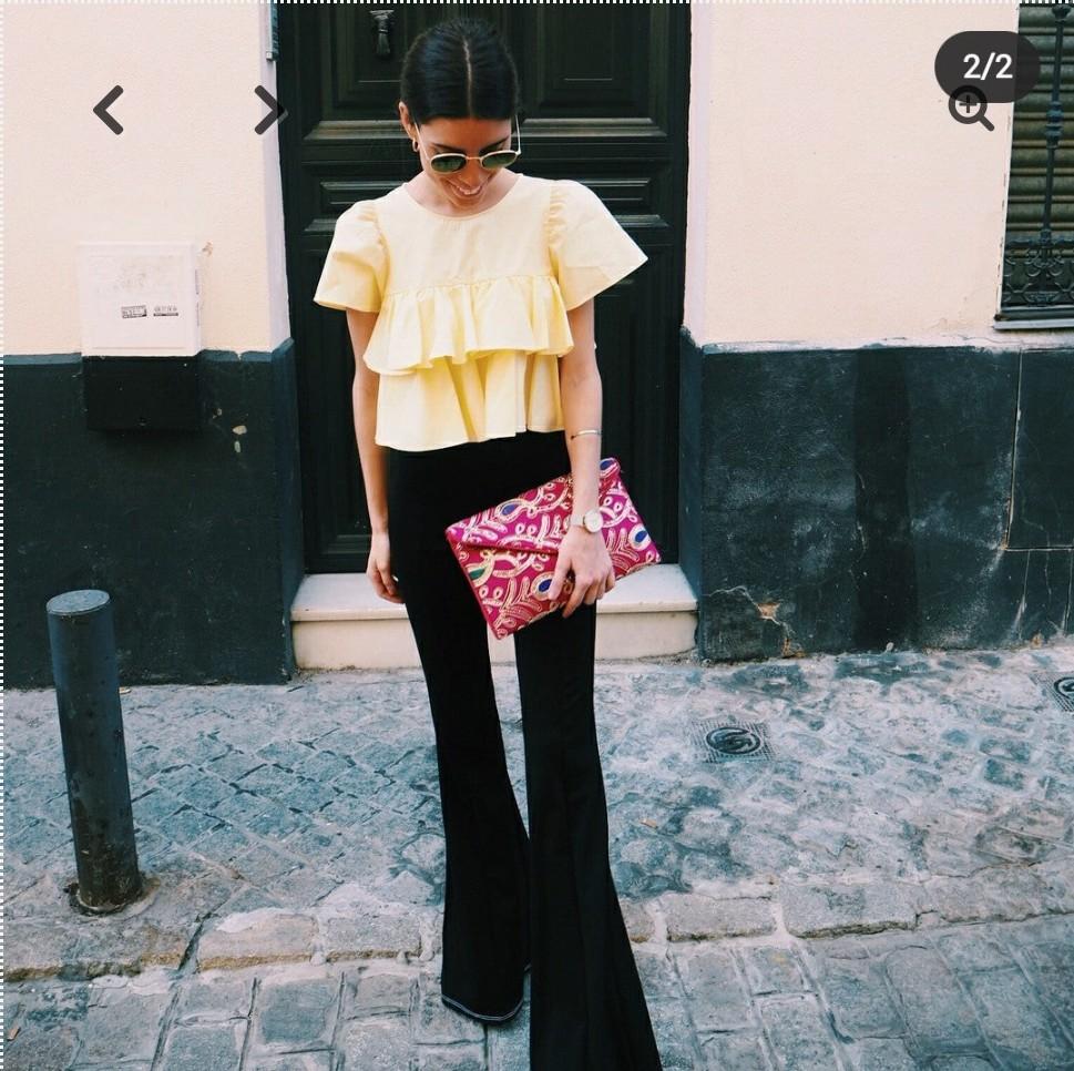 ZARA - YELLOW CROP TOP, Fesyen Wanita 