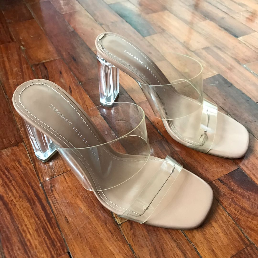 Zara clear 2025 block heels