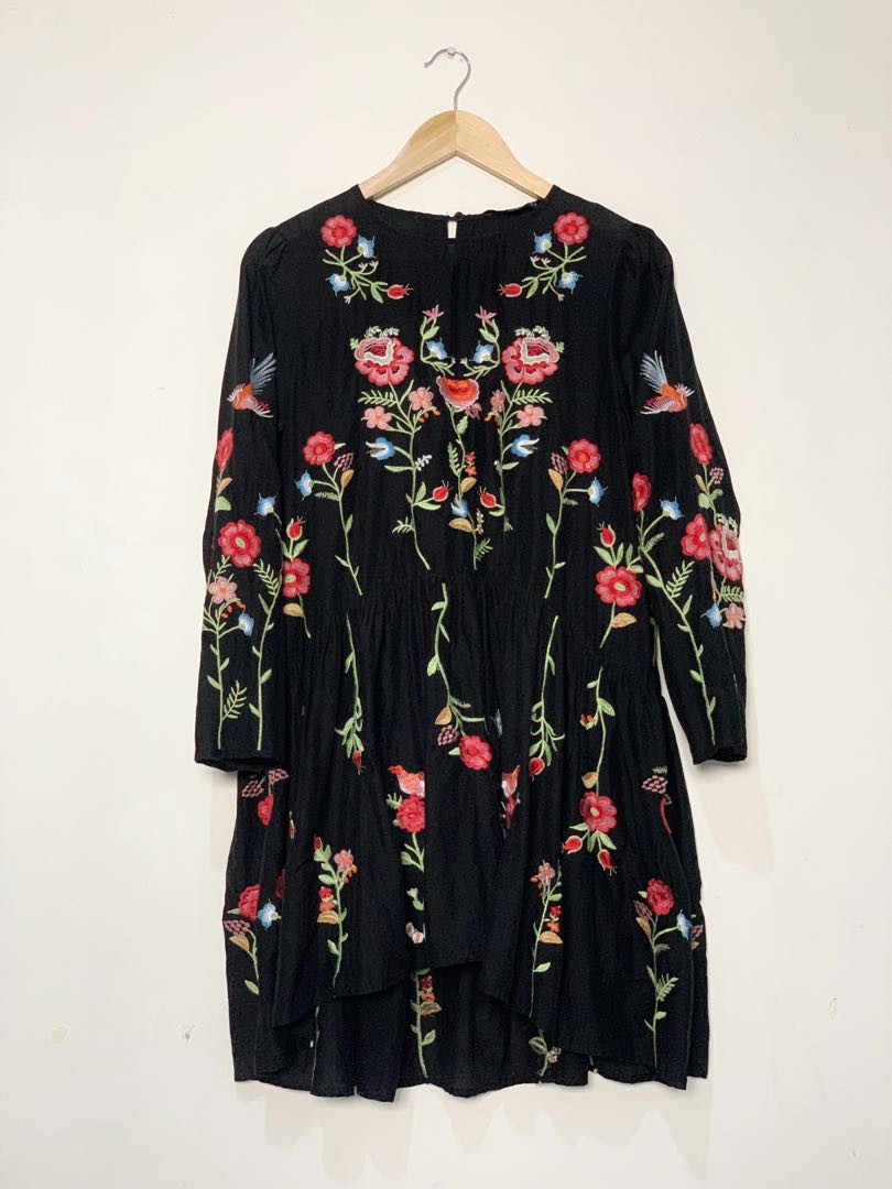 Zara embroidered floral dress, Women's Fashion, Dresses & Sets, Dresses on  Carousell