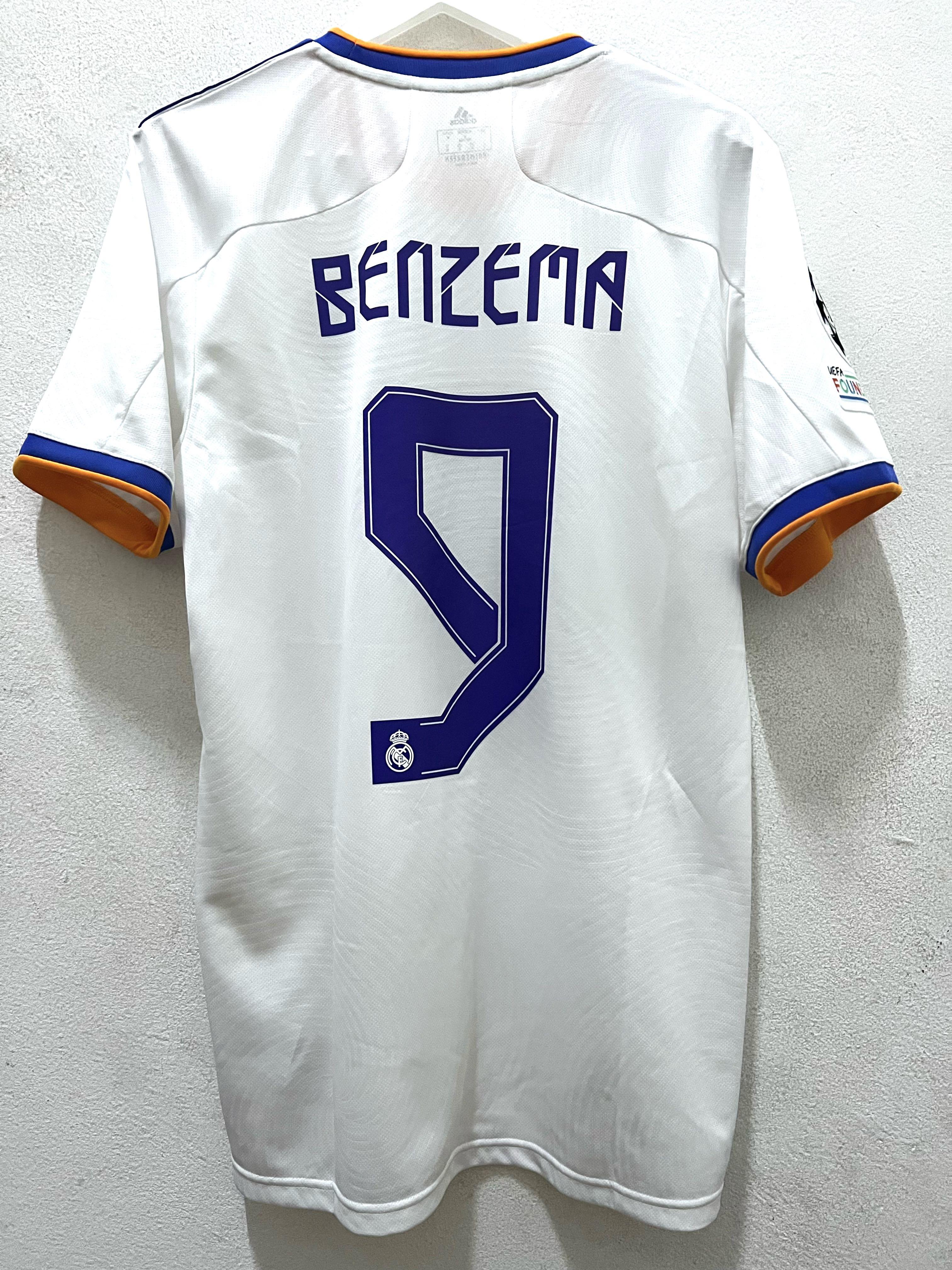 Benzema Real Madrid 2021 2022 UEFA FINAL Home Soccer Jersey Shirt BNWT M  SKU# GQ1359