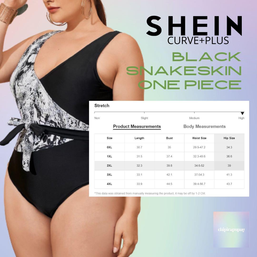 2XL SHEIN Curve Plus Size Black & White Snakeskin Knot Waist One Piece  Swimsuit, Women's Fashion, Swimwear, Bikinis & Swimsuits on Carousell