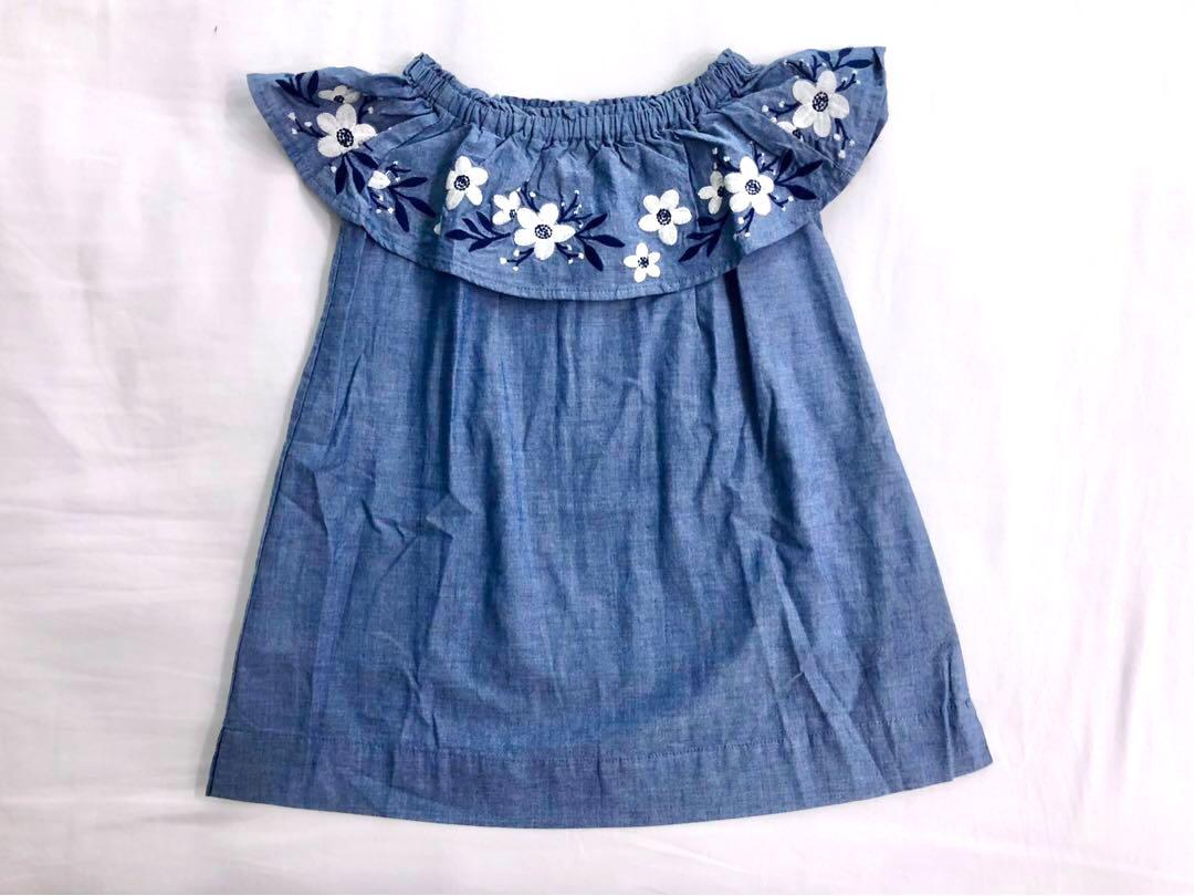 2yrs Seed Heritage embroidered chambray dress, Babies & Kids, Babies & Kids  Fashion on Carousell