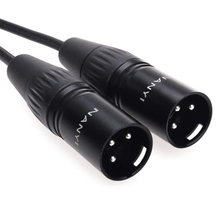 NANYI XLR Microphone Splitter Audio Cables 3.5mm To 2XLR Male TRS