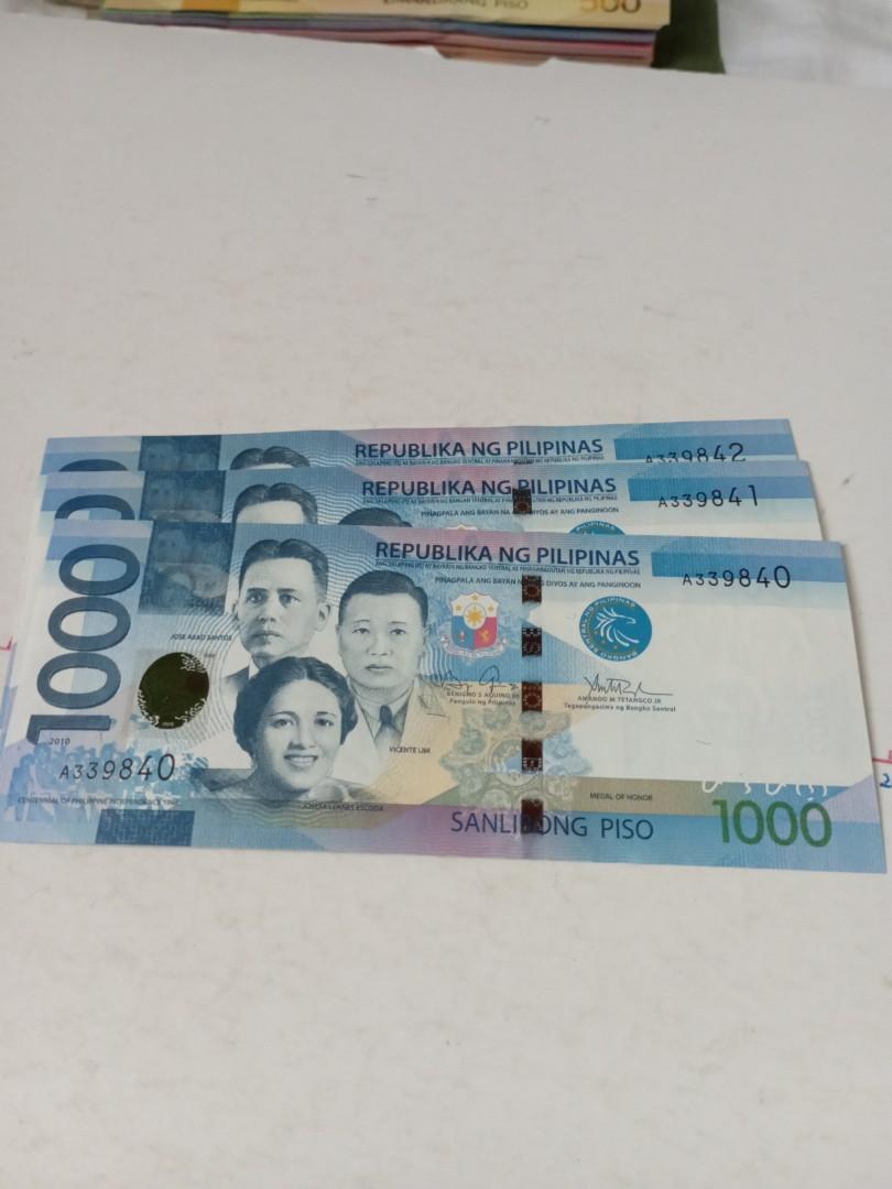 全新Philippines 菲律賓1000 pesos 紙幣@one, 興趣及遊戲, 收藏品及紀念品, 錢幣- Carousell