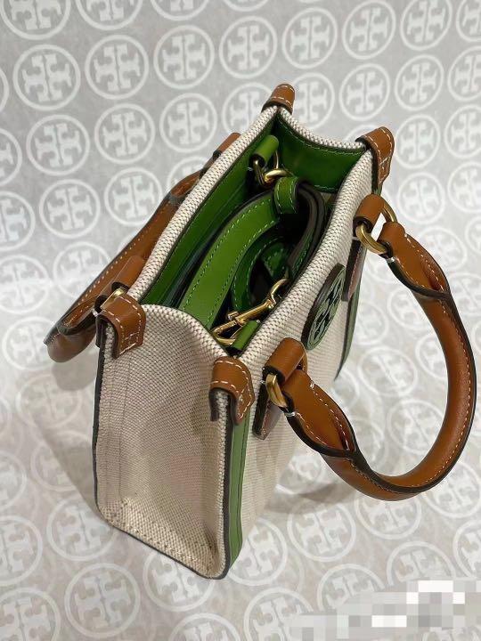 Tory Burch Beige Canvas and Leather Blake Shopper Tote Tory Burch