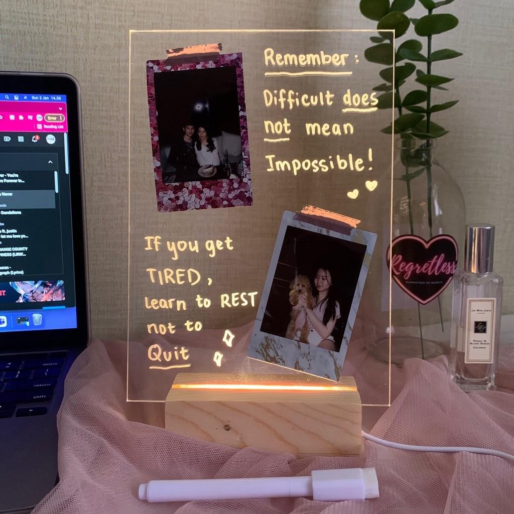 Acrylic board with led stand for schedule to do list notes, Furniture