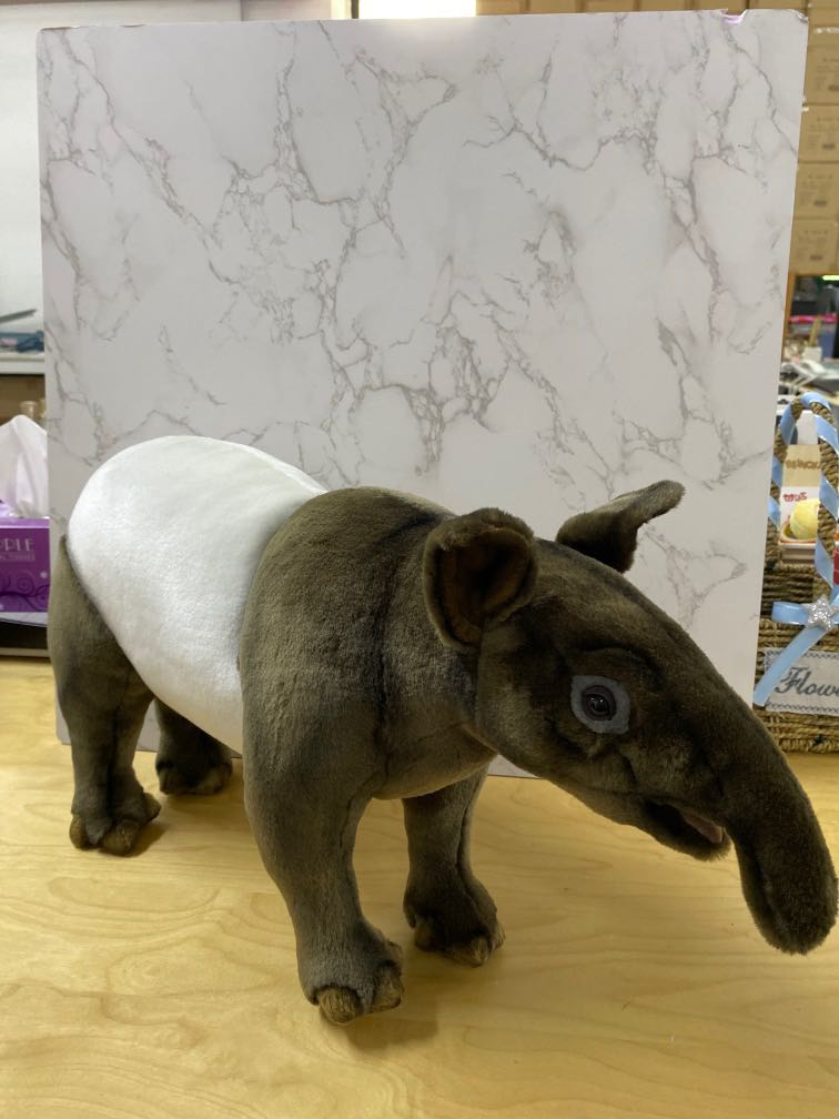 Peluche Tapir Réaliste Hansa - 30 Cm - Gris - Jouet En Peluche De Qualité - Modèle HC6838