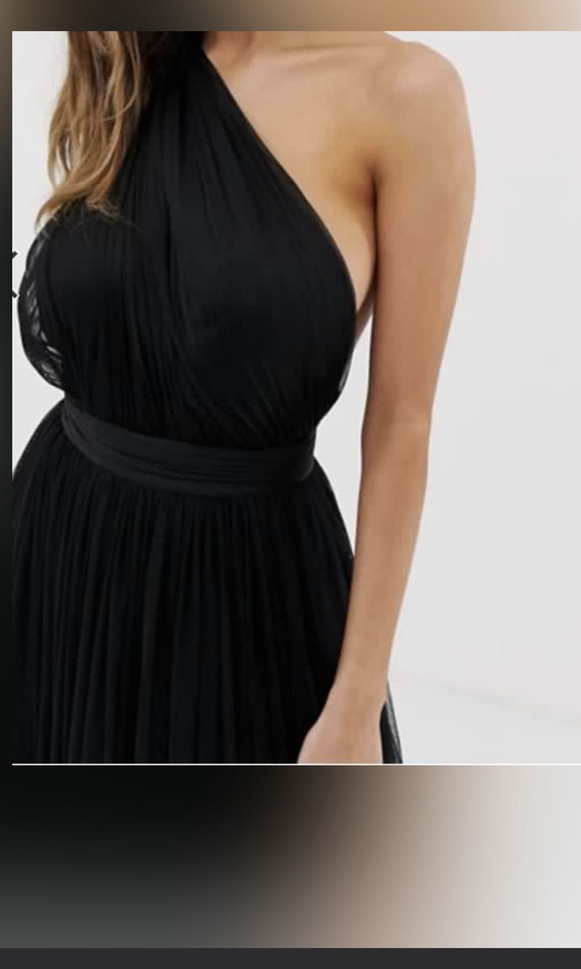 One shoulder store tulle maxi dress