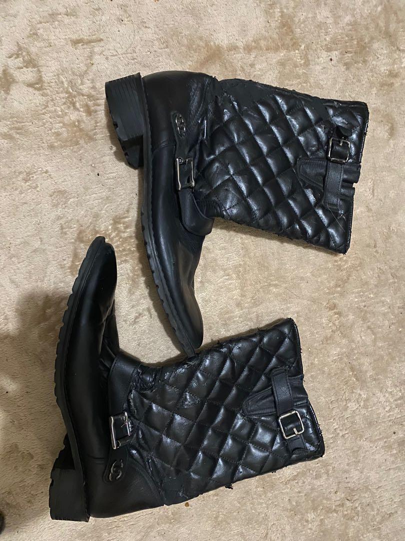 Authentic Chanel Boots 37 1 3 Heavily Used with issue Luxury