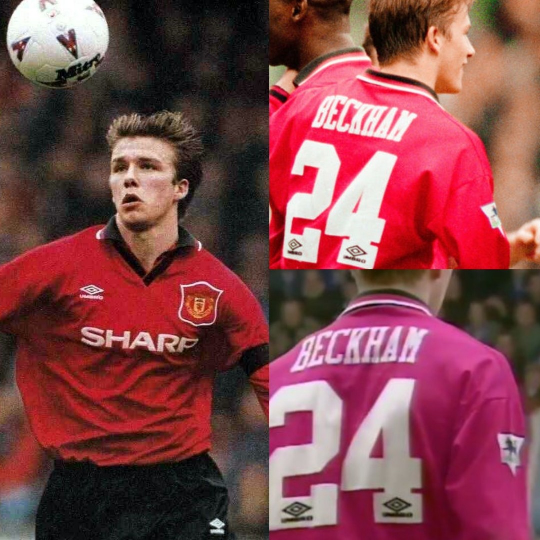 Authentic manchester united 1994 home kit Beckham 24