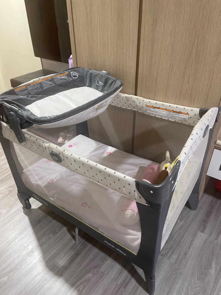 Baby cot set with changing mat, Babies & Kids, Baby Nursery & Kids