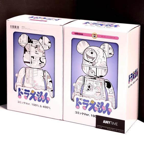 Bearbrick Doraemon (Comic Ver.) 100% & 400% Set Black