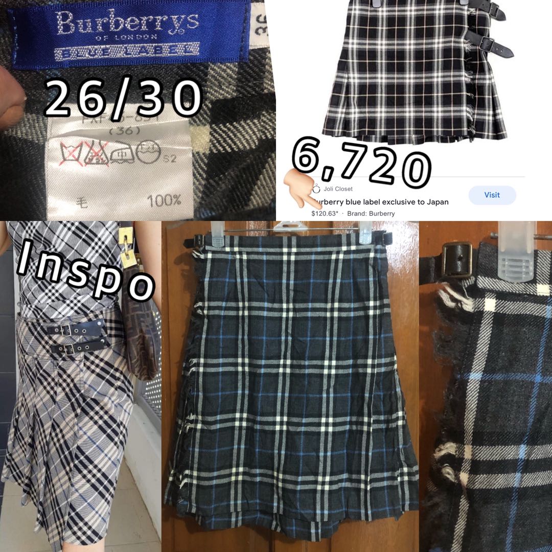 Burberry skirt blue discount
