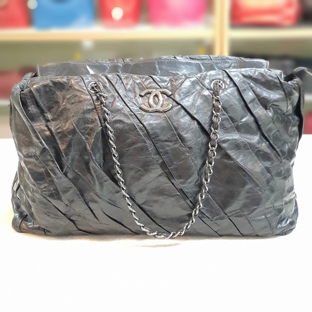 Chanel Large Glazed Pleated Tote, Luxury, Bags & Wallets on Carousell