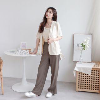 Desire shop 兩件式！口袋西裝外套+細肩帶背心(肩帶可調)